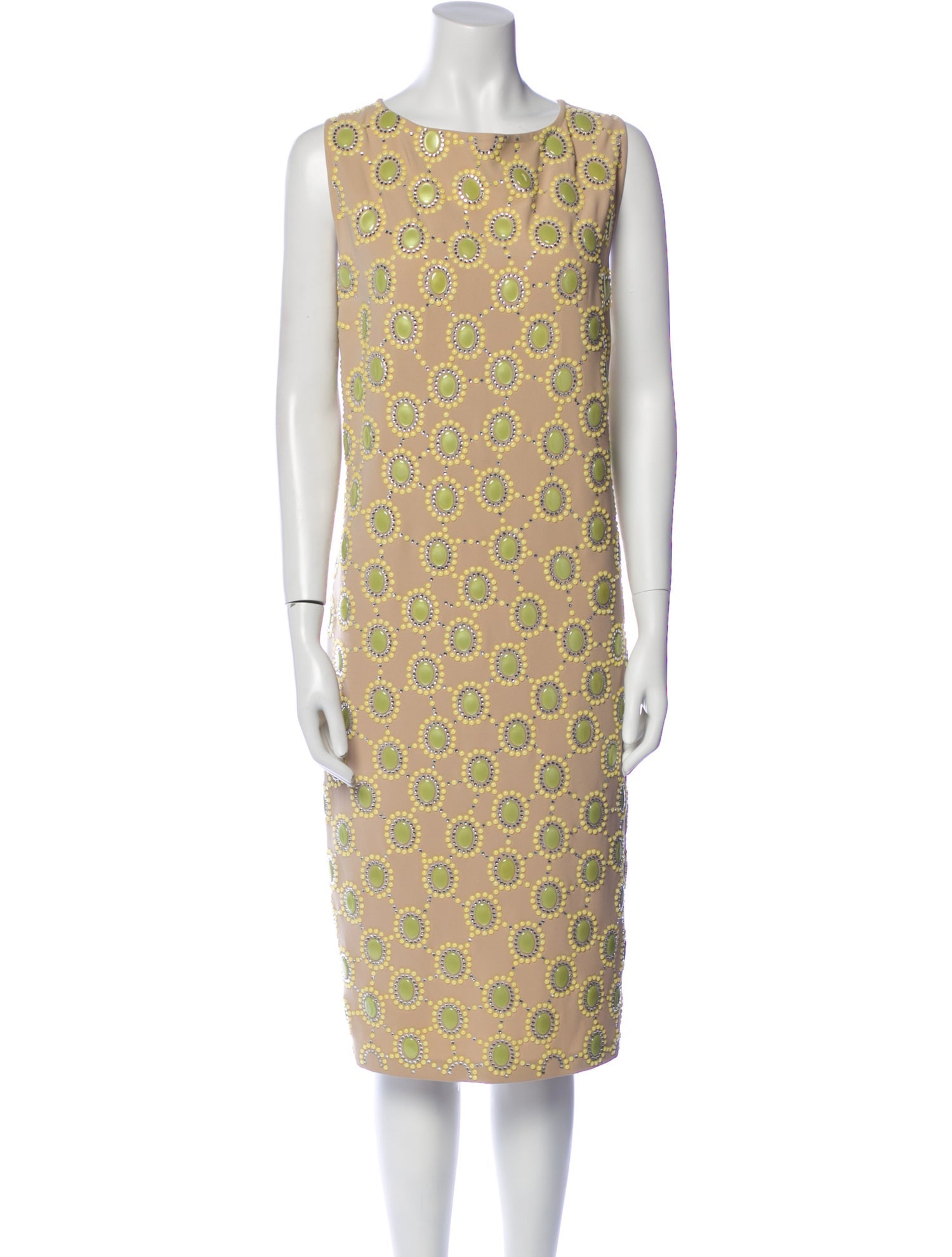 St. John Couture Printed Midi Length Dress