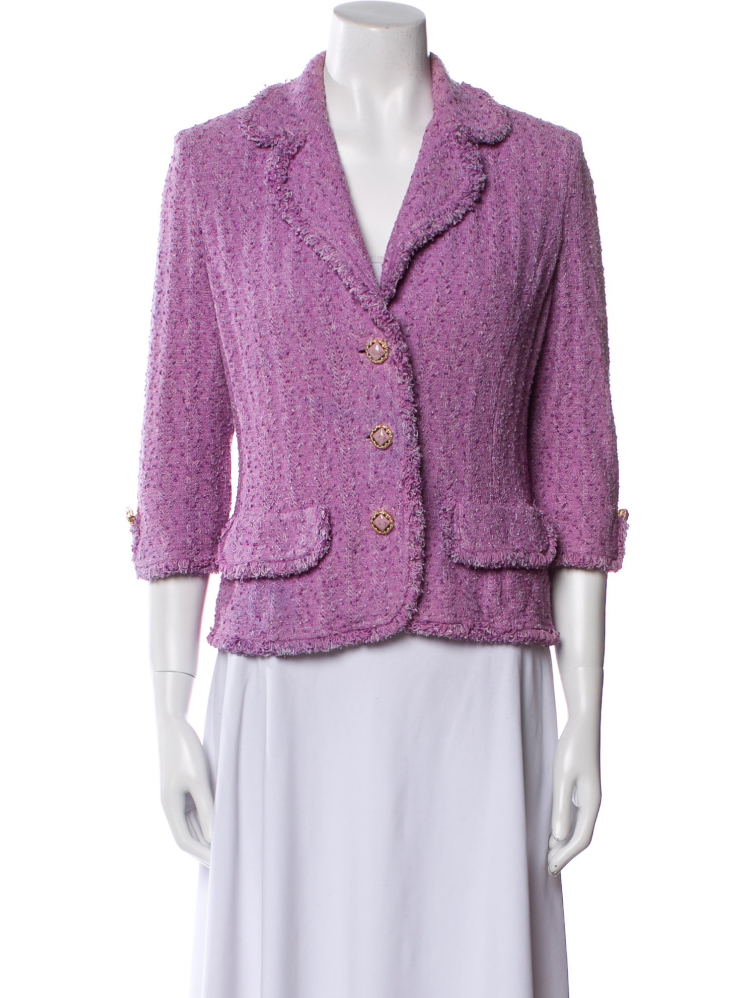 St. John Couture Tweed Pattern Blazer