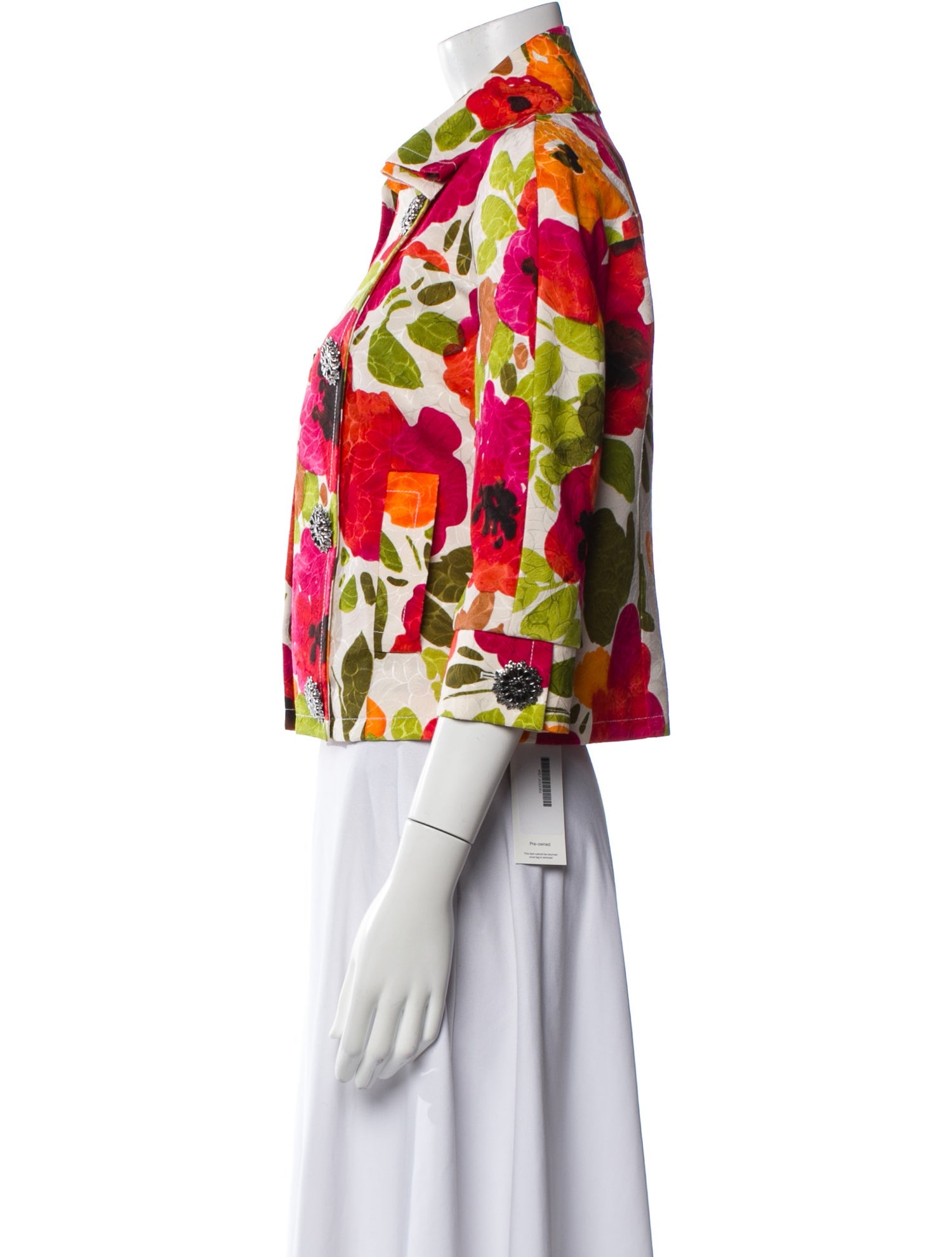 St. John Couture Wool Floral Print Blazer