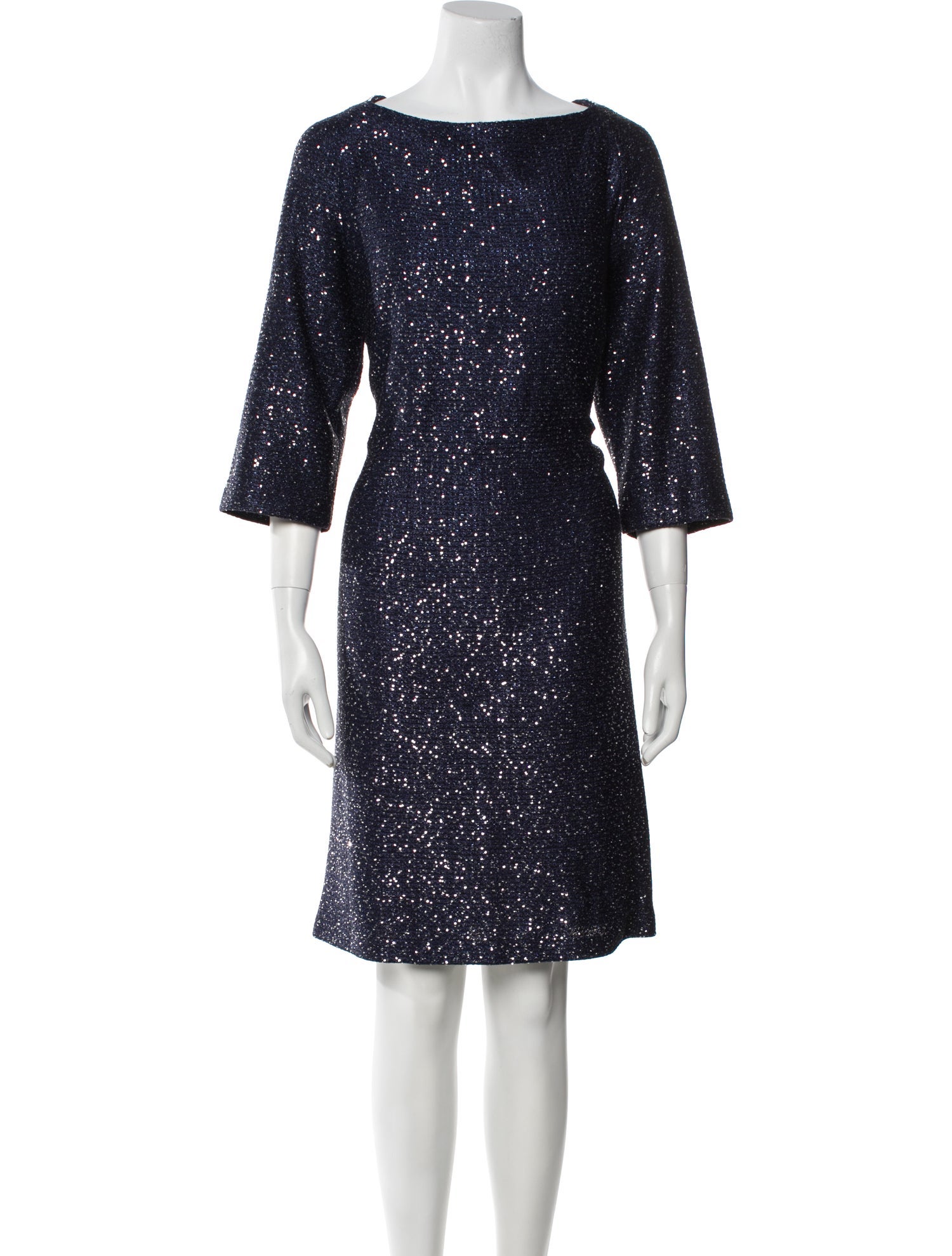 St. John Bateau Neckline Midi Length Dress