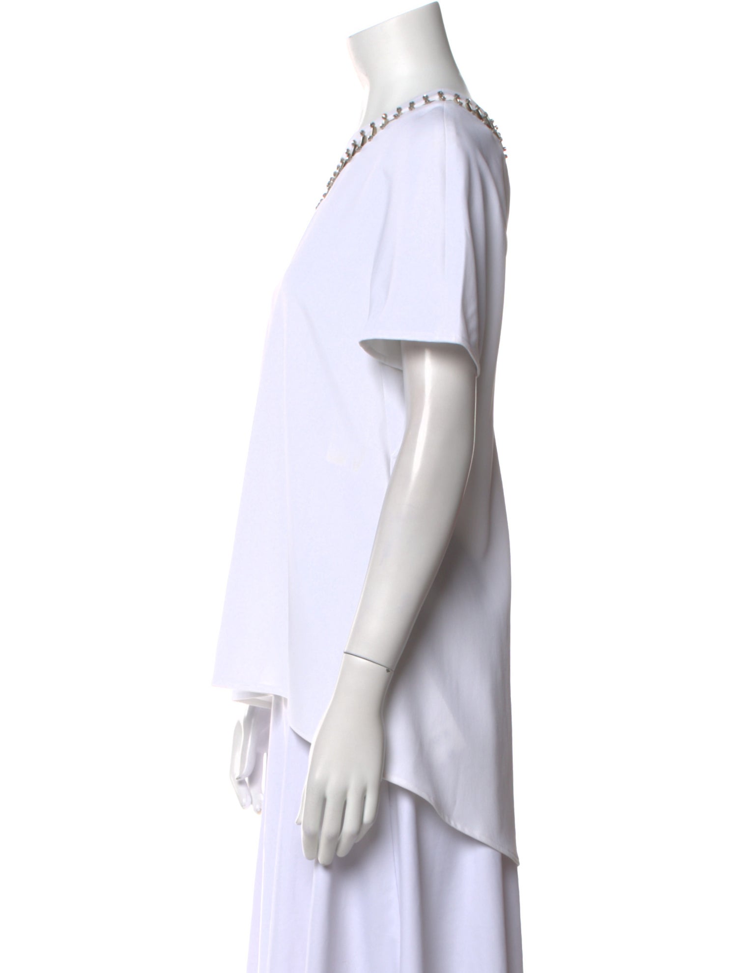 St. John Couture Scoop Neck Short Sleeve T-Shirt