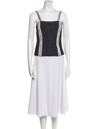 St. John Couture Printed Square Neckline Top