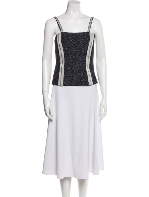 St. John Couture Printed Square Neckline Top