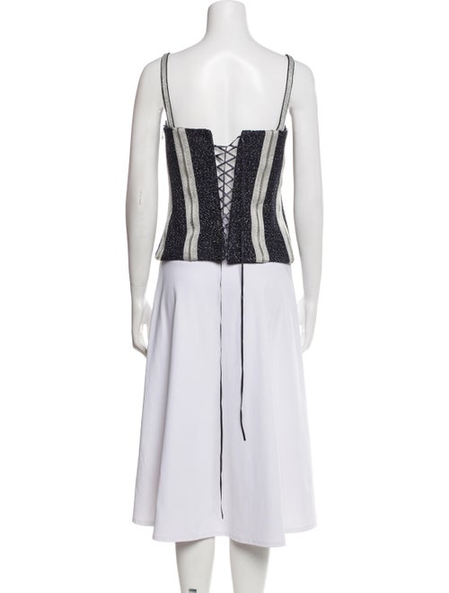 St. John Couture Printed Square Neckline Top