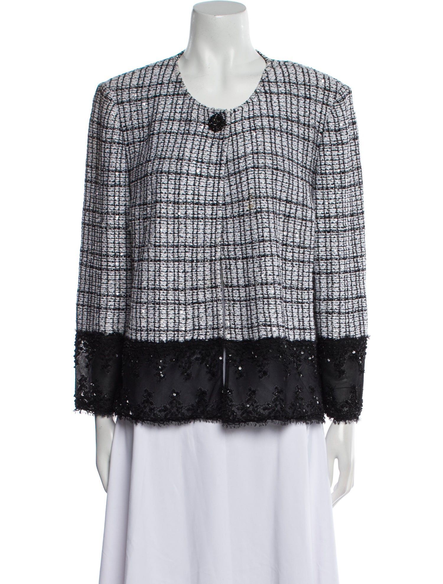 St. John Couture Tweed Tweed Pattern Evening Jacket