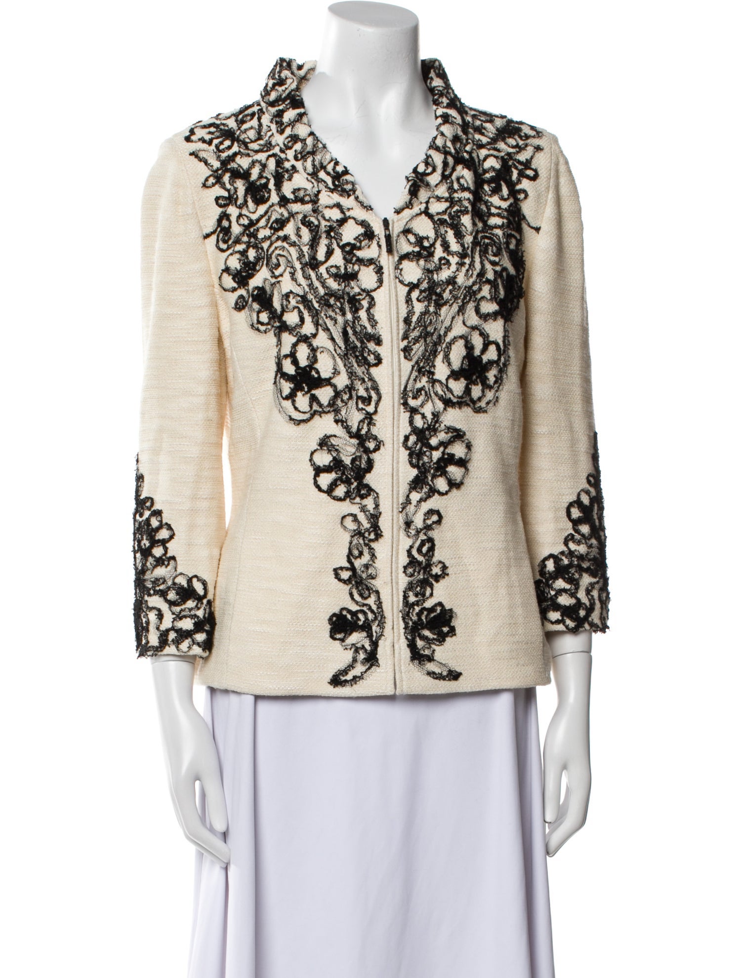 St. John Couture Floral Print Evening Jacket