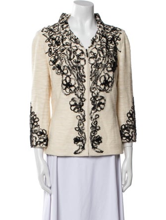 St. John Couture Floral Print Evening Jacket