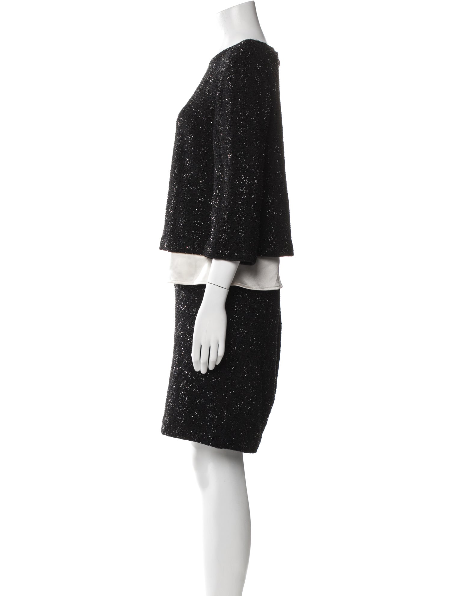 St. John Couture Tweed Pattern Skirt Set