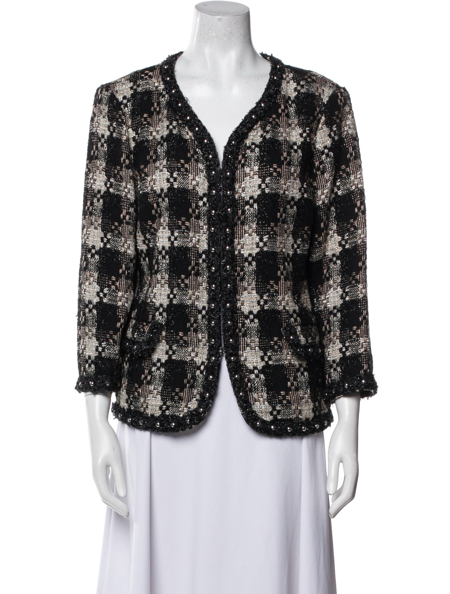 St. John Couture Wool Printed Evening Jacket