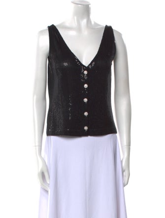 St. John Couture Wool V-Neck Crop Top