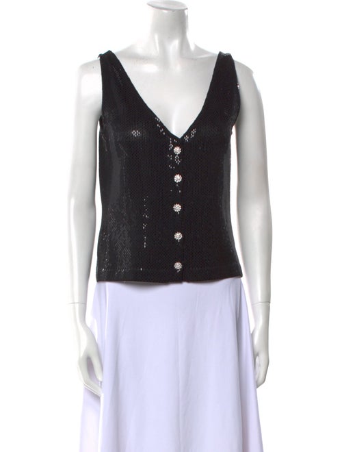 St. John Couture Wool V-Neck Crop Top