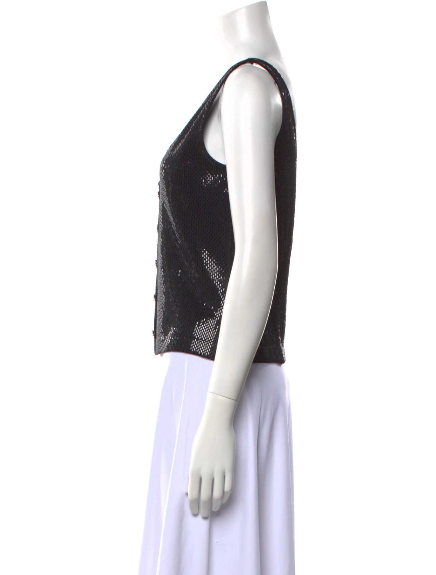 St. John Couture Wool V-Neck Crop Top