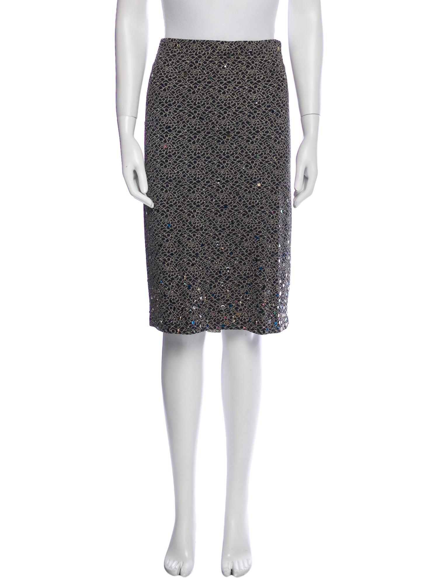 St. John Couture Printed Knee-Length Skirt