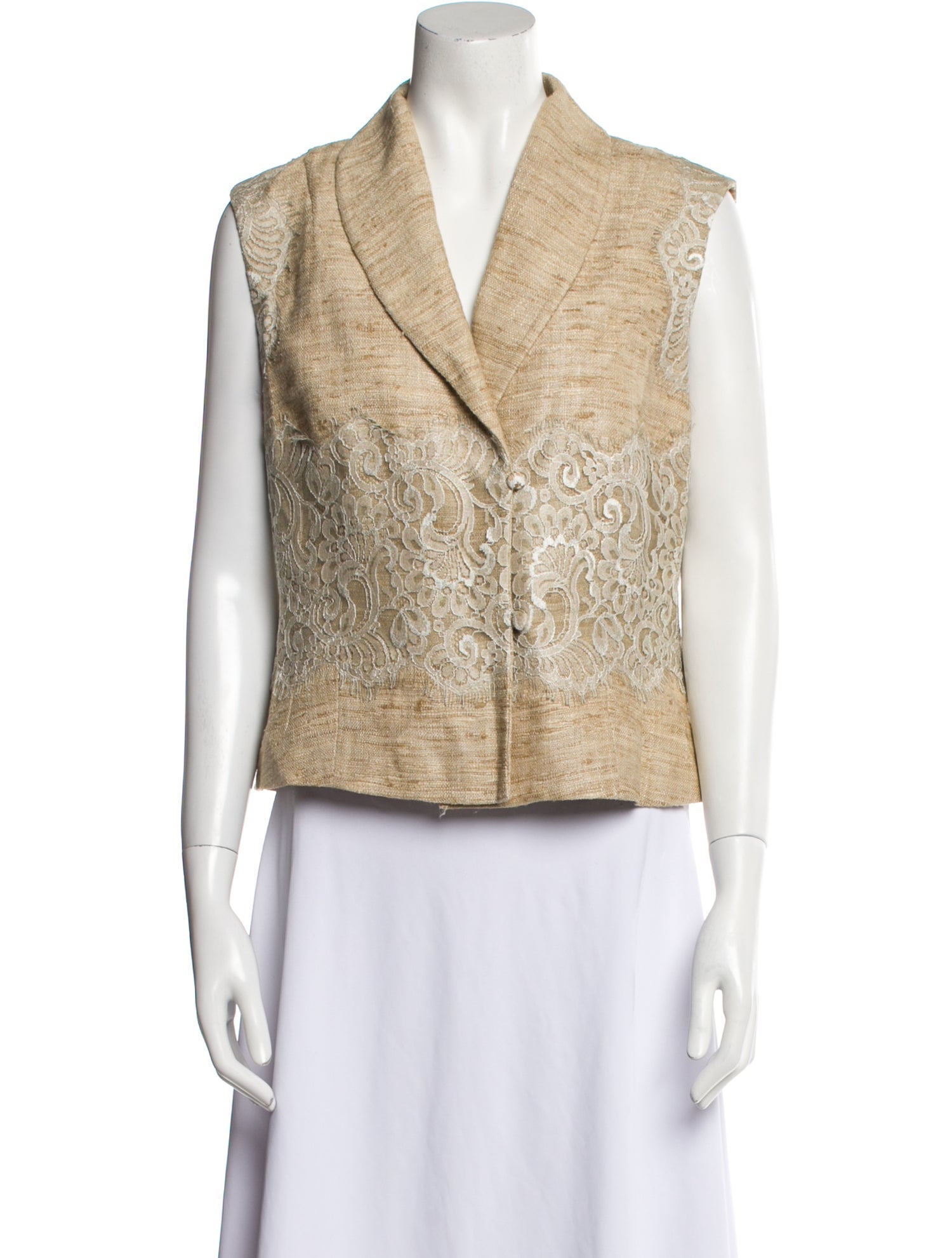 St. John Couture V-Neck Sleeveless Crop Top