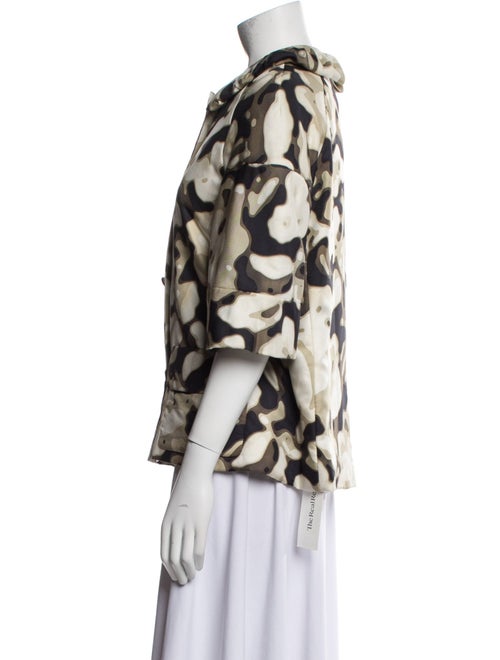St. John Couture Silk Floral Print Jacket