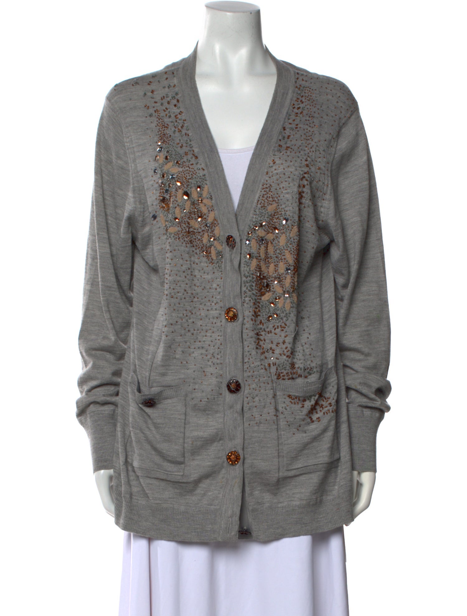 St. John Couture Wool V-Neck Sweater