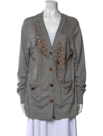 St. John Couture Wool V-Neck Sweater