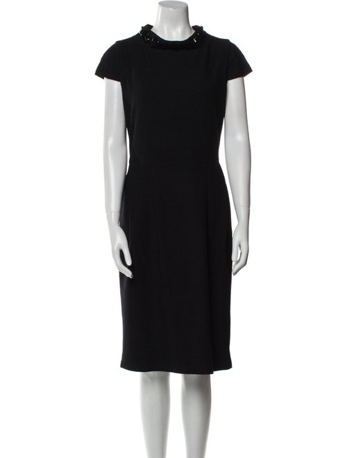 St. John Couture Mock Neck Midi Length Dress