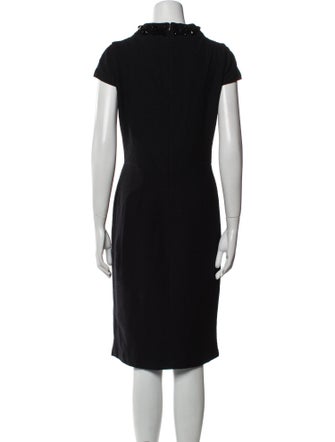 St. John Couture Mock Neck Midi Length Dress