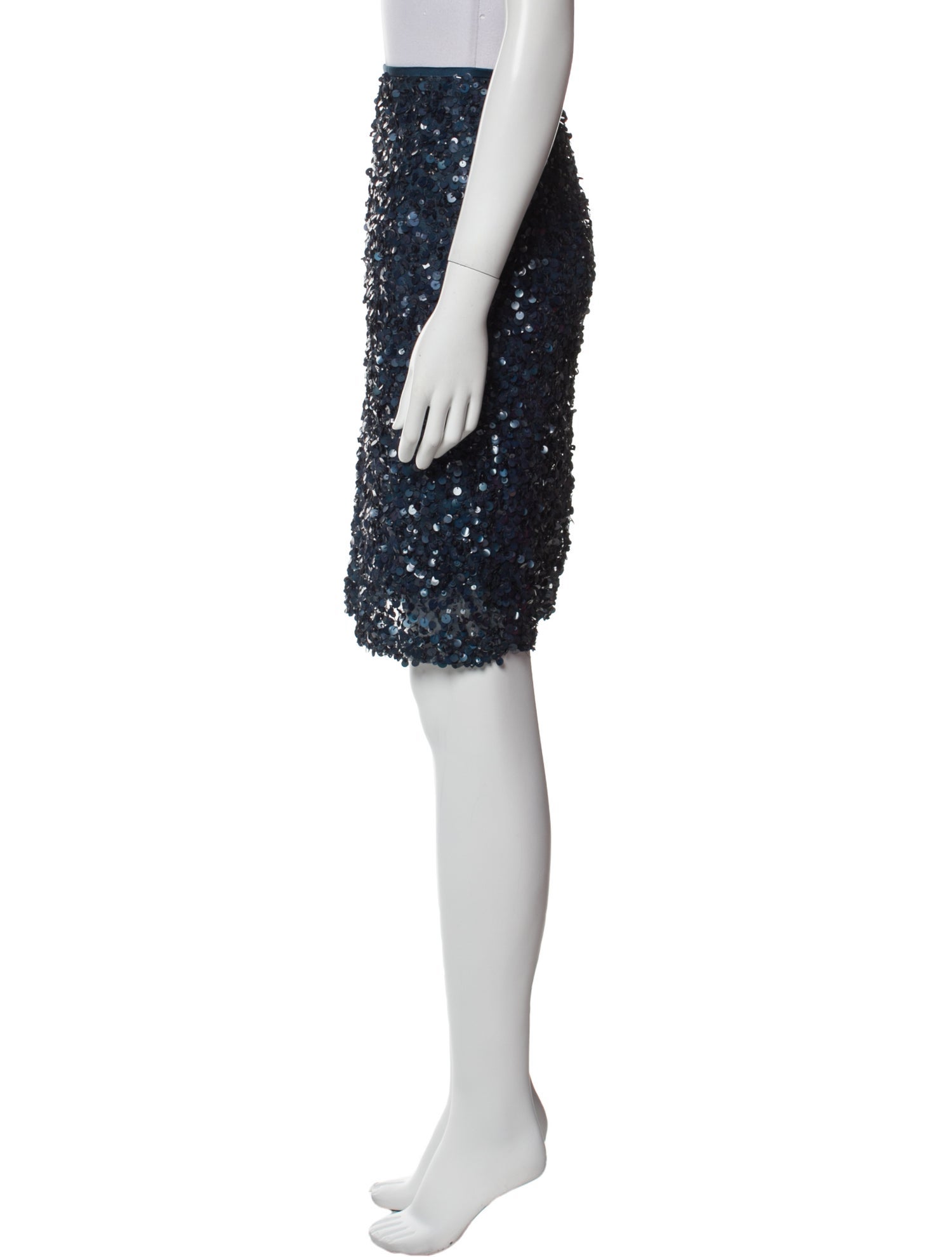 St. John Couture Sequin Embellishments Knee-Length Skirt