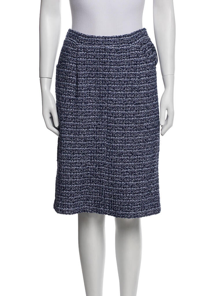 St. John Couture Tweed Pattern Knee-Length Skirt