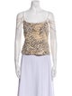 St. John Couture Wool Printed Crop Top