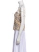 St. John Couture Wool Printed Crop Top