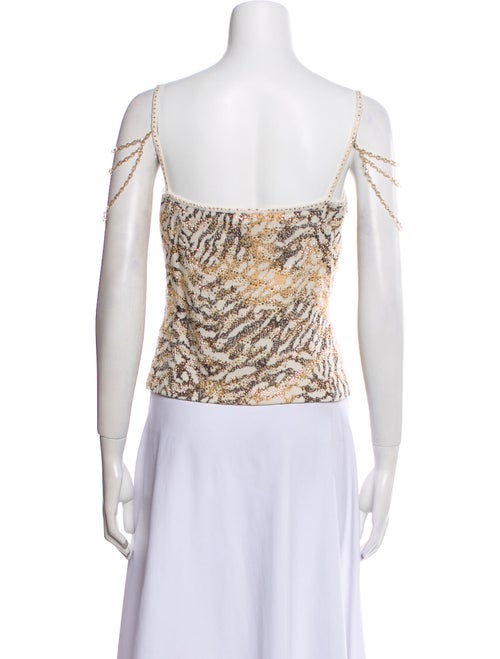 St. John Couture Wool Printed Crop Top