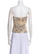 St. John Couture Wool Printed Crop Top