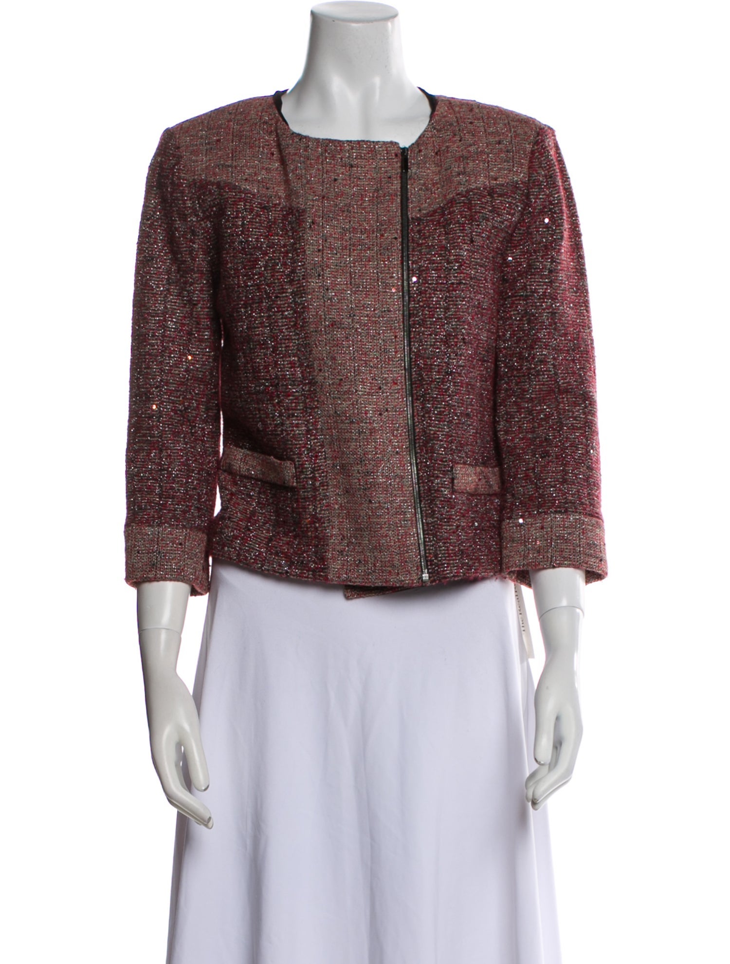 St. John Couture Wool Tweed Pattern Evening Jacket