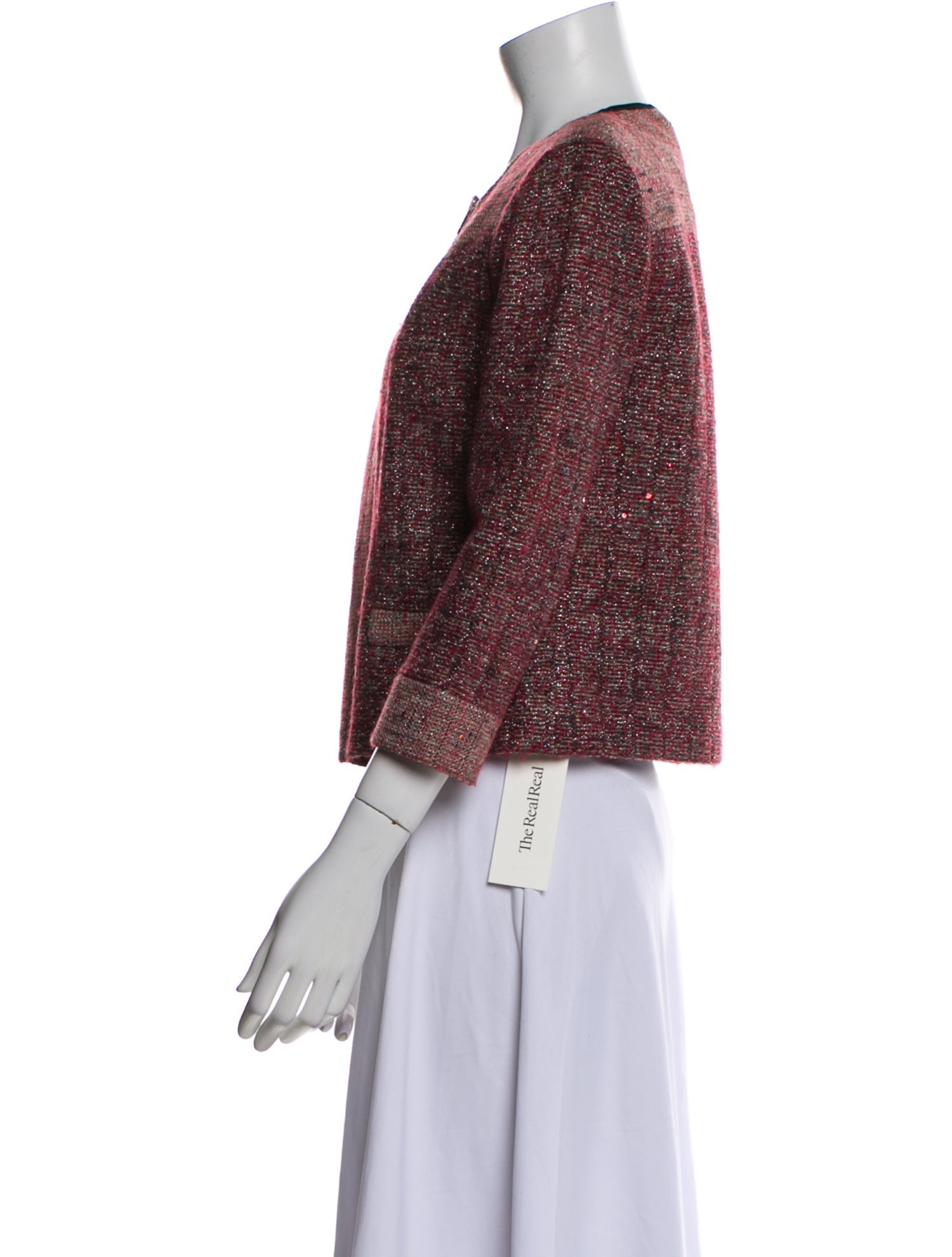 St. John Couture Wool Tweed Pattern Evening Jacket