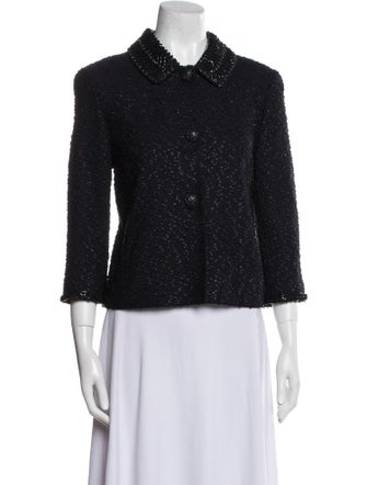 St. John Couture Wool Tweed Pattern Evening Jacket