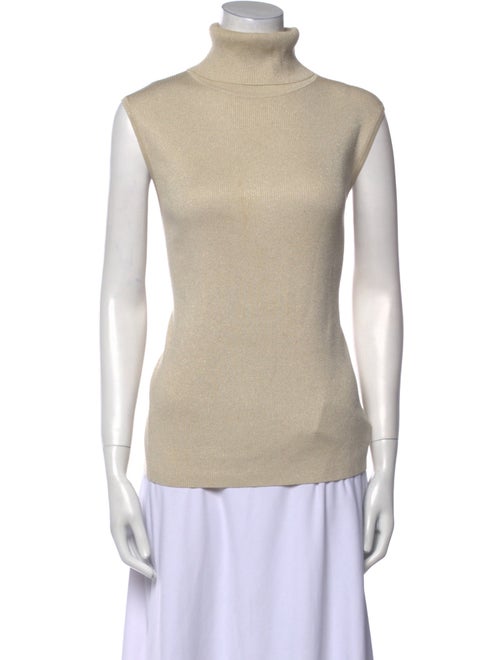 St. John Couture Turtleneck Sleeveless Top