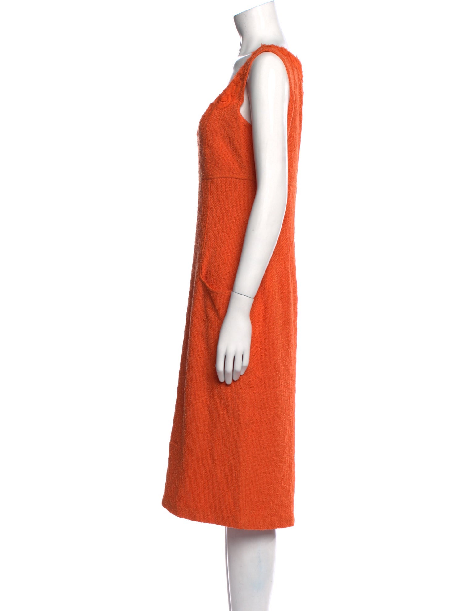 St. John Couture Scoop Neck Knee-Length Dress