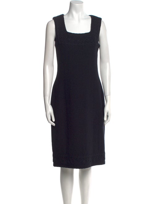 St. John Couture Square Neckline Knee-Length Dress