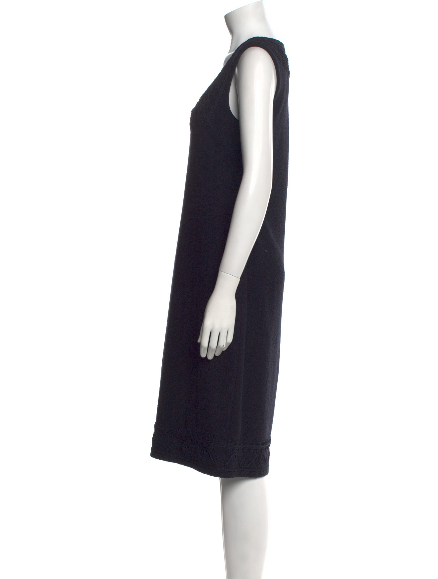 St. John Couture Square Neckline Knee-Length Dress