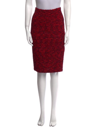 St. John Couture Tweed Pattern Knee-Length Skirt