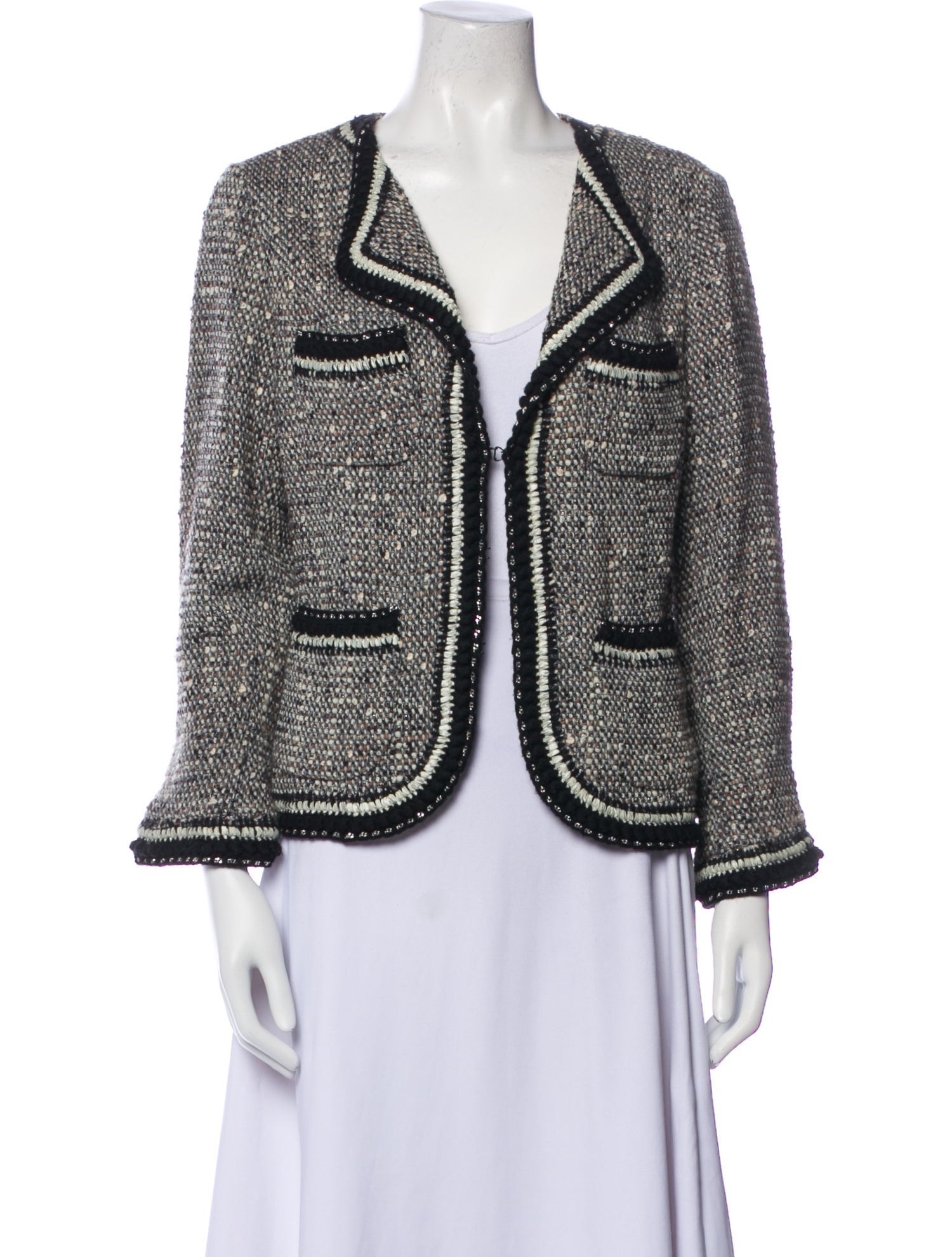 St. John Couture Virgin Wool Tweed Pattern Jacket w/ Tags