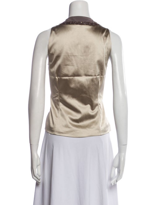 St. John Couture Scoop Neck Sleeveless Crop Top