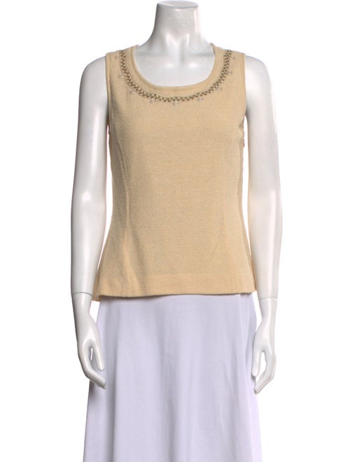 St. John Couture Scoop Neck Sleeveless Top