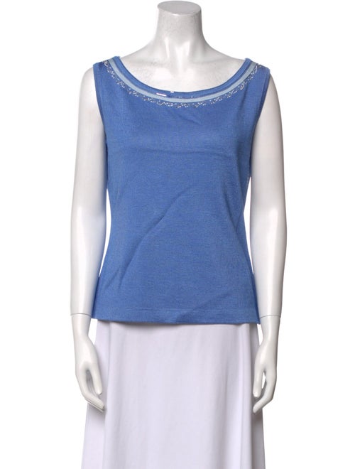 St. John Couture Bateau Neckline Sleeveless Top