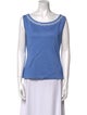 St. John Couture Bateau Neckline Sleeveless Top