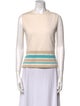 St. John Couture Striped Crew Neck Top