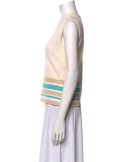 St. John Couture Striped Crew Neck Top