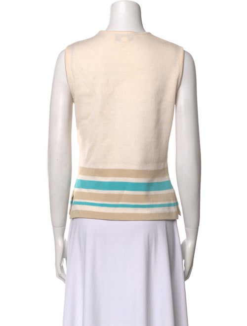 St. John Couture Striped Crew Neck Top