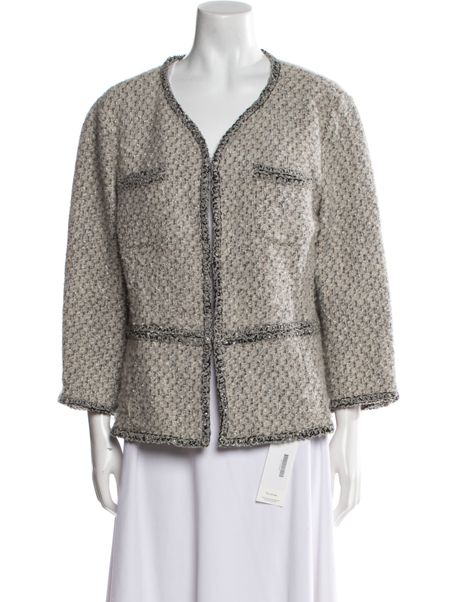 St. John Couture Wool Faux Fur Jacket