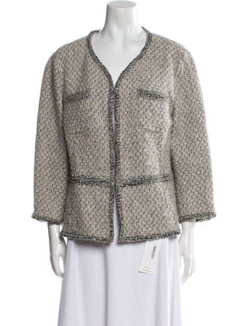 St. John Couture Wool Faux Fur Jacket