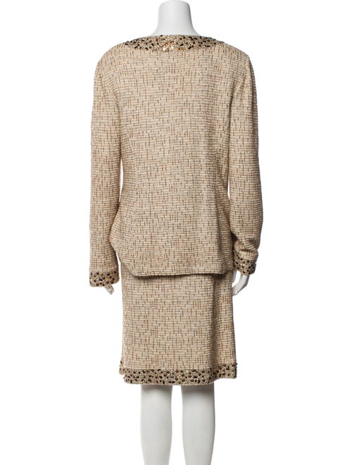 St. John Couture Printed Crystal Embellishments Skirt Set