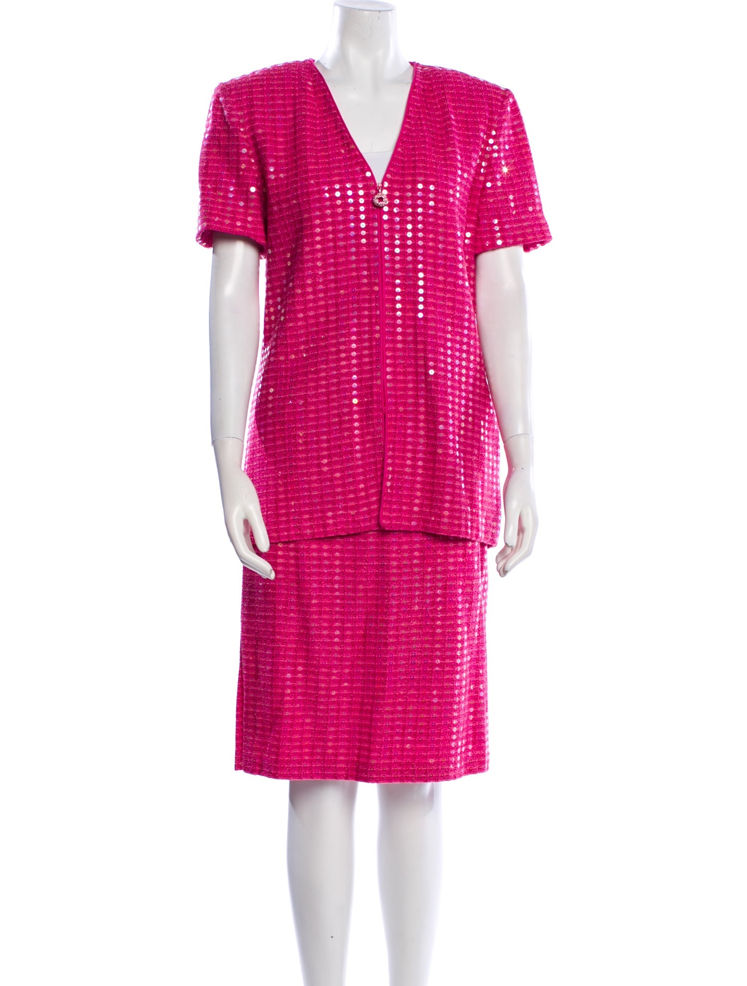 St. John Couture Striped Skirt Set