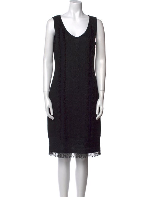 St. John Couture V-Neck Knee-Length Dress